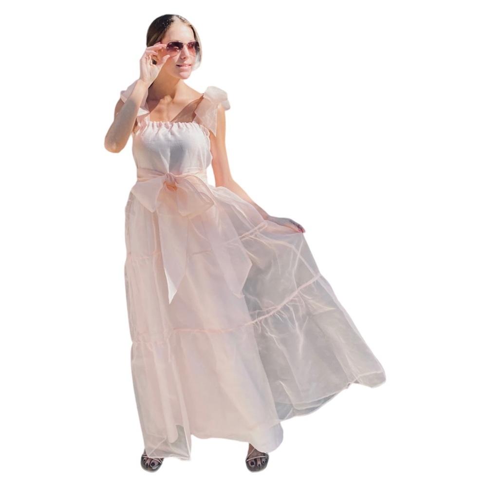 Sue Sartor Annabel Sundress Blush Pink Maxi‎ Dress